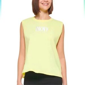 DKNY Cotton Embroidered Logo Muscle Tank Top